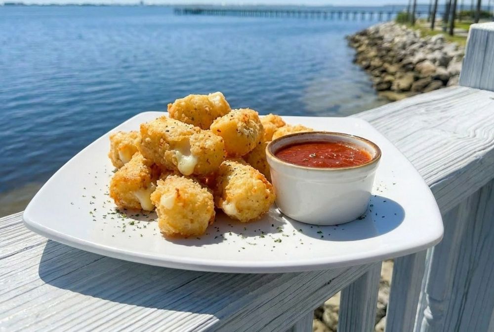 Hand Cut Cheese Chunks Fresh Mozzarella hand cut, deep fried, served with tomato garlic sauce